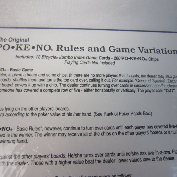 Pokeno Bicycle PO•KE•NO 2 Game "The Thrill of Poker, Suspense of Keno" - Picture 7 of 9